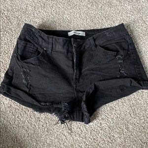 Black jean shorts